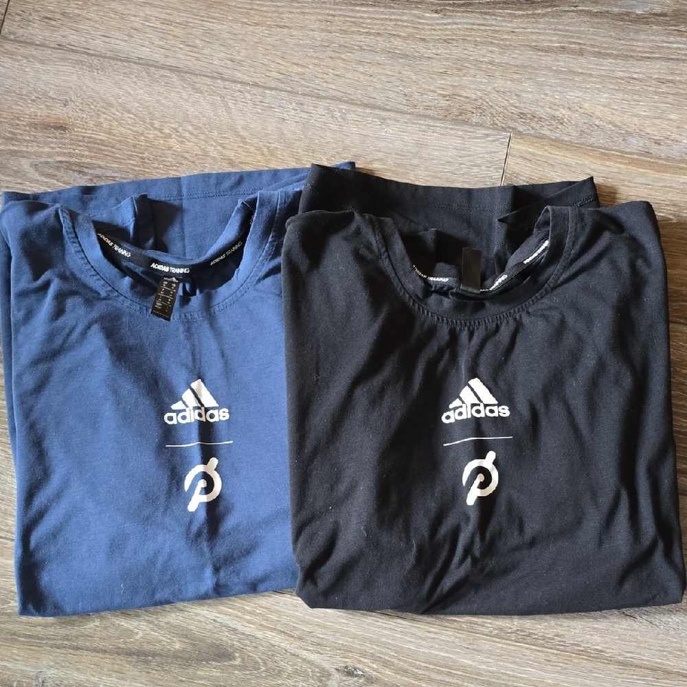 Adidas Blue and Black Short Sleeve Tees